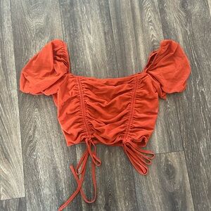 Women's Red Ruched Top